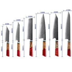 IZMAEL Damaškový kuchynský nôž Kurume-Small Cleaver/Modrá/26,1cm KP20027