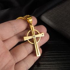 IZMAEL Náhrdelník Modern Cross-Zlatá KP22855