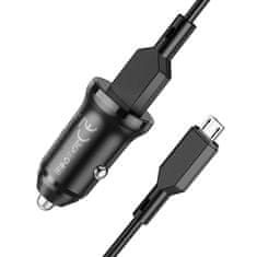 Borofone nabíjačka do auta S káblom USB - MicroUSB - Čierna KP24028