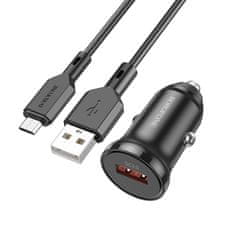 Borofone nabíjačka do auta S káblom USB - MicroUSB - Čierna KP24028