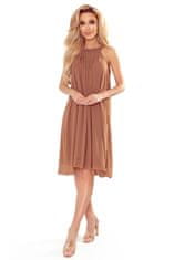 Numoco Dámske šaty 350-8 ALIZEE, svetlo hnedá, XL