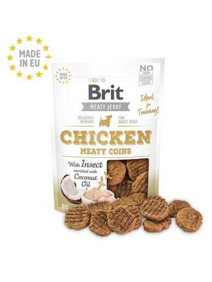 Brit Jekry Pamlsok pre psa Chicken Meaty Coins 200 g