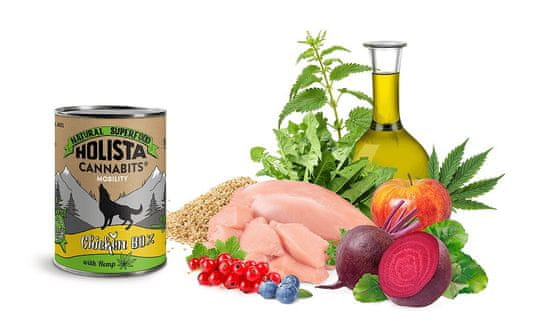 SPARROW Konzerva pre psa Holista CannaBits Mobility Chicken 400g