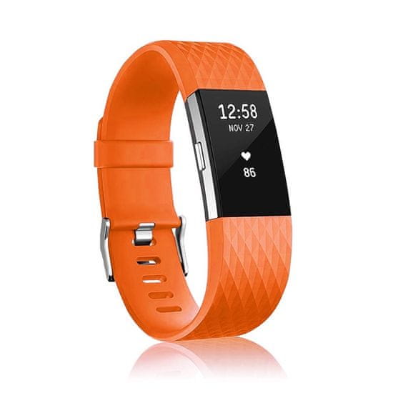 BStrap Silicone Diamond (Small) remienok na Fitbit Charge 2, orange