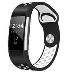 BStrap Silicone Sport (Large) remienok na Fitbit Charge 2, black/white