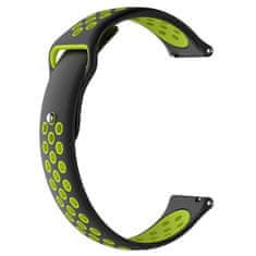 BStrap Silicone Sport remienok na Xiaomi Amazfit GTR 42mm, black/green