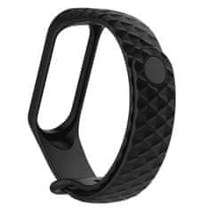 BStrap Silicone Diamond remienok na Xiaomi Mi Band 3/4, black