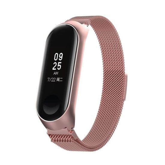 BStrap Milanese (Small) remienok na Xiaomi Mi Band 3/4, rose pink