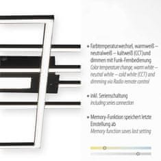 PAUL NEUHAUS LEUCHTEN DIREKT aj s JUST LIGHT LED stropné svietidlo, čierna, 99x29cm, hranaté, stmievateľné, downlight plus sidelight 2700-5000K