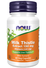 NOW Foods Milk Thistle Extract, Pestrec mariánsky extrakt, 150 mg, 60 rastlinných kapsúl