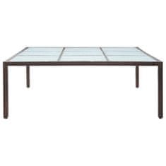 Petromila vidaXL Záhradný jedálenský stôl hnedý 200x200x74 cm polyratanový
