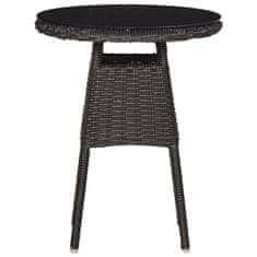 Petromila vidaXL Záhradné stoličky s čajovým stolíkom 2 ks polyratanové čierne