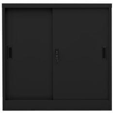 Petromila vidaXL Kancelárska skriňa s posuvnými dverami čierna 90x40x90 cm oceľ
