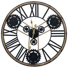 Vidaxl Nástenné hodiny, čierne 70 cm, kov