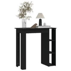 Petromila vidaXL Barový stôl+polica, čierny 102x50x103,5 cm, kompozitné drevo