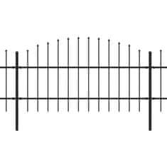 Vidaxl Záhradný plot s hrotmi, oceľ (0,75-1)x11,9 m, čierny