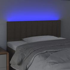 Vidaxl Čelo postele s LED sivohnedé 80x5x78/88 cm látka