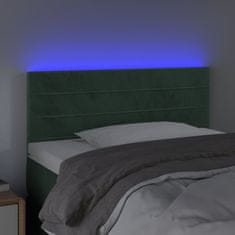 Vidaxl Čelo postele s LED tmavozelené 100x5x78/88 cm zamat