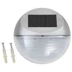 Petromila vidaXL Vonkajšie solárne nástenné LED svietidlá 12 ks okrúhle strieborné