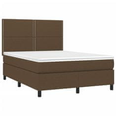 Petromila vidaXL Boxspring posteľ s matracom tmavohnedá 140x200 cm látka