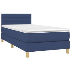 Vidaxl Posteľný rám boxspring s matracom modrý 90x190 cm látka