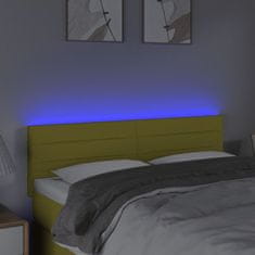 Vidaxl Čelo postele s LED zelené 144x5x78/88 cm látka