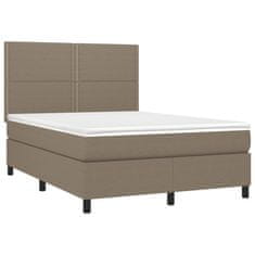 Petromila vidaXL Boxspring posteľ s matracom sivohnedý 140x190 cm látka