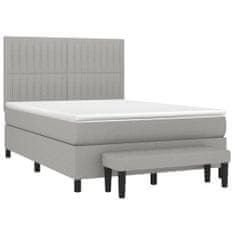 Petromila vidaXL Boxspring posteľ s matracom bledosivý 140x190 cm látka