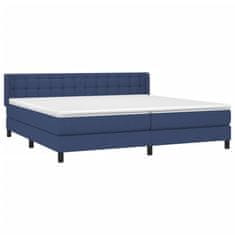 shumee Boxspring posteľ s matracom modrá 200x200 cm látka