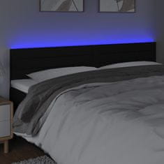 Vidaxl Čelo postele s LED čierne 200x5x78/88 cm látka