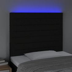 Vidaxl Čelo postele s LED čierne 90x5x118/128 cm látka