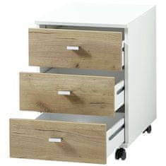 Petromila vidaXL 426459 Germania Rolling Filing Cabinet "Altino" 40x48,9x56,9 cm Navarra-oak and White