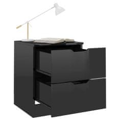 Vidaxl Nočný stolík lesklý čierny 40x40x50 cm drevotrieska