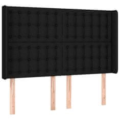 Vidaxl Čelo postele s LED čierne 147x16x118/128 cm látka