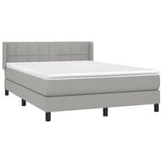 Petromila vidaXL Boxspring posteľ s matracom bledosivý 140x190 cm látka