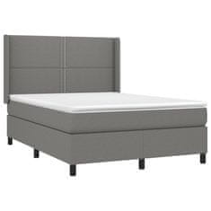 Petromila vidaXL Boxspring posteľ s matracom tmavosivá 140x190 cm látka