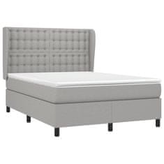 Petromila vidaXL Boxspring posteľ s matracom bledosivý 140x190 cm látka