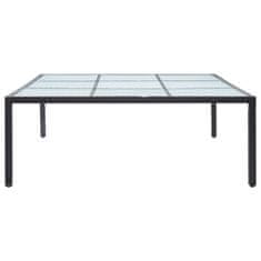 Petromila vidaXL Záhradný jedálenský stôl čierny 200x200x74 cm polyratanový
