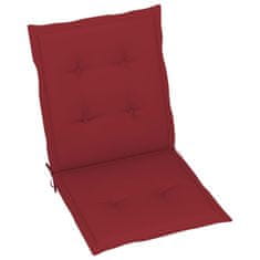 Vidaxl Podložky na záhradné stoličky 6 ks, vínovo červené 100x50x4 cm