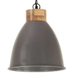 Petromila vidaXL Industriálna závesná lampa sivá železo a masívne drevo 35 cm E27