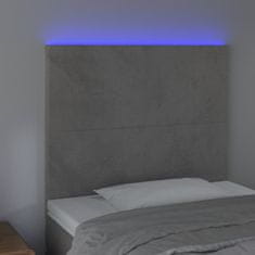 Vidaxl Čelo postele s LED bledosivé 100x5x118/128 cm zamat