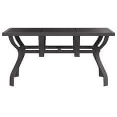 Petromila vidaXL Záhradný stôl sivo-čierny 140x70x70 cm oceľ a sklo