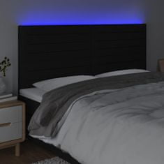 Vidaxl Čelo postele s LED čierne 180x5x118/128 cm látka