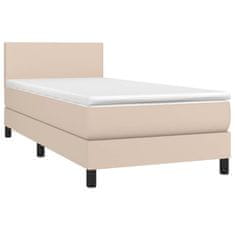 shumee Boxspring posteľ s matracom kapučínová 90x200 cm umelá koža