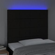 Vidaxl Čelo postele s LED čierne 90x5x118/128 cm látka