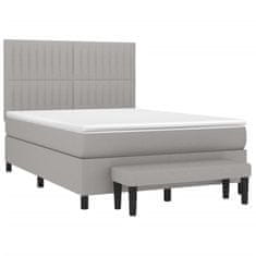 shumee Boxspring posteľ s matracom bledosivá 140x200 cm látka