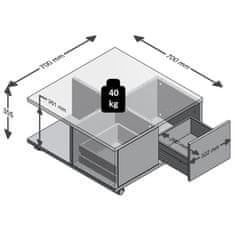 Petromila vidaXL FMD Prenosný konferenčný stolík 70x70x35,5 cm betónový a lesklý biely