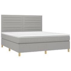 shumee Boxspring posteľ s matracom bledosivá 180x200 cm látka