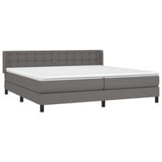 shumee Boxspring posteľ s matracom sivá 200x200 cm umelá koža