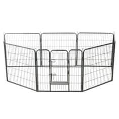 Petromila vidaXL Oceľová ohrádka pre psov s 8 panelmi 80x80 cm čierna